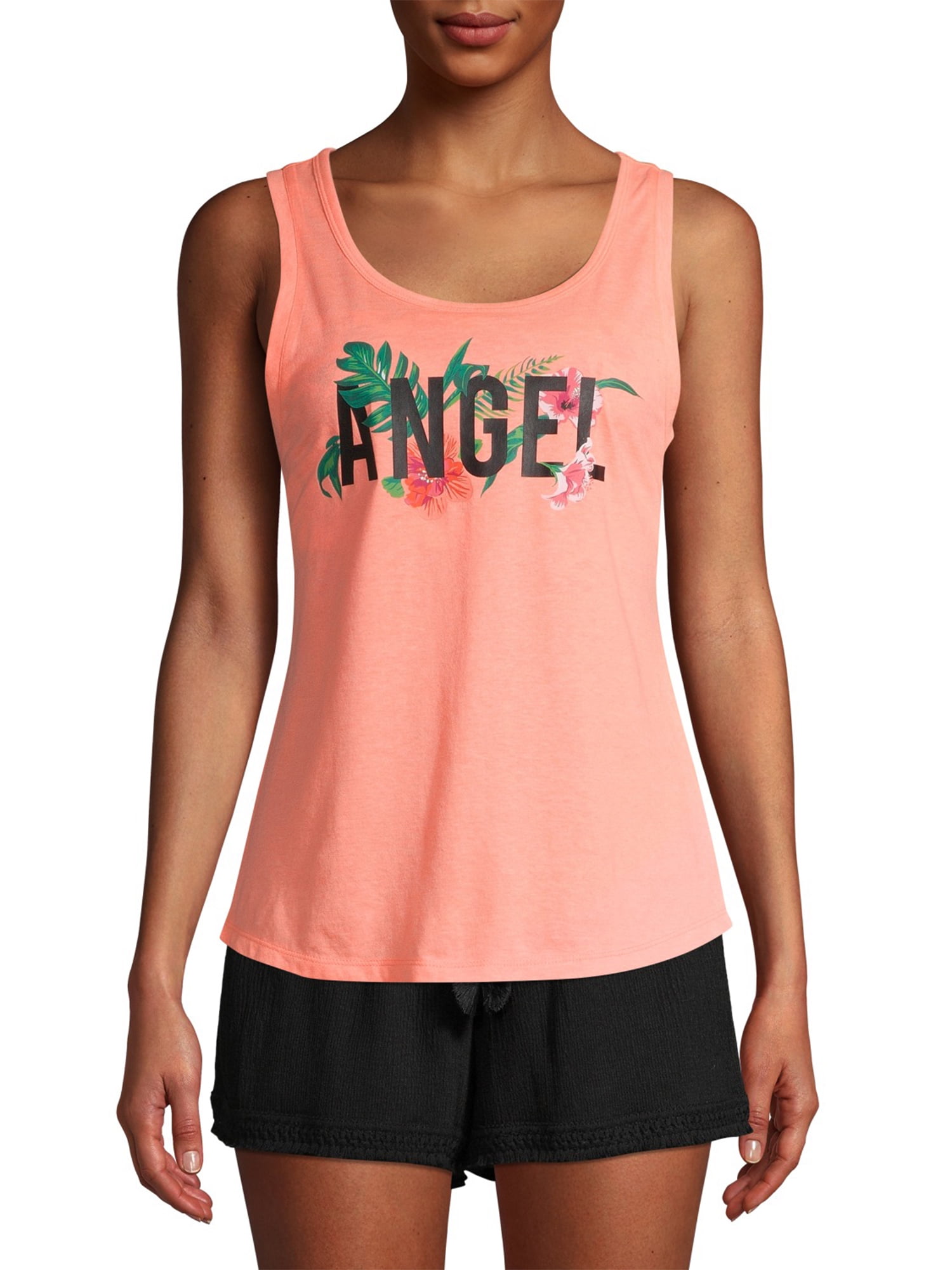 No Boundaries No Boundaries Juniors Open Back Graphic Tank With Bandeau 2fer Walmart 