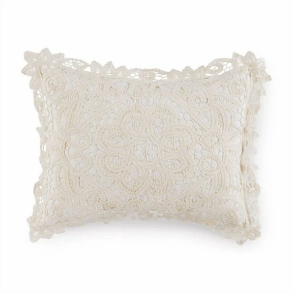12" X 16" Battenlace Ivory Decorative Premium Bedroom Accent Pillow