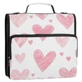 thumbnail image 5 of FORMRS Zipper Binder with Shoulder Strap 2-inch Ring 500 Sheet Capacity File Bag, Hand Drawn Hearts, 5 of 5