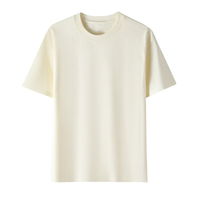 Diufon Men's Athletic T-Shirts Cotton Breathable Short Sleeve Crewneck Pullover Tops Solid Color Basic Shirt