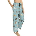 thumbnail image 2 of Uemuo Dog Pets Pattern Women's Wide Leg Palazzo Lounge Pants with Pockets Light Weight Loose Comfy Casual Pajama Pants-Medium, 2 of 9