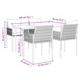 thumbnail image 2 of vidaXL 5 Piece Garden Dining Set with Cushions Poly Rattan and Steel, 2 of 7