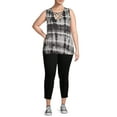 thumbnail image 2 of Terra & Sky Women's Plus Size Lattice Tank Top, 2 of 5