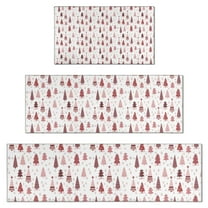 Pink Christmas Tree Pattern Kitchen Rugs Sets Of 3,Kitchen Runner Rugs Non Skid Washable,Decorative Kitchen Floor Mats for Kitchen,Sink,Laundry,17"x30"  17"x47"   17"x59"