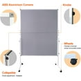 thumbnail image 3 of XIWODE Gray Rectangular Cork Felt Bulletin Board, 60 '' x 48 '' Large Reversible Notice Board, Aluminum Frame Double-Sided Foldable, Movable Freestanding Screens Partition for Presentation and Display, 3 of 7
