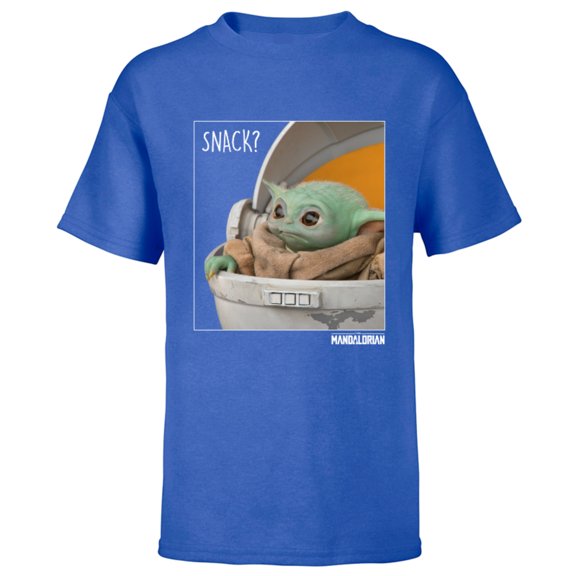 Star Wars The Mandalorian The Child Snack Time - Short Sleeve T-Shirt for Kids - Customized-Royal