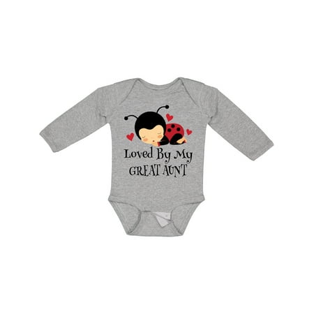 

Inktastic Loved by My Great Aunt Gift Baby Boy or Baby Girl Long Sleeve Bodysuit