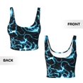 thumbnail image 5 of Fotbe Lightning Pattern Womens' Sports Bra Longline Wirefree Padded with Medium Support Sports Moisture-Wicking Workou Vest,Tank Top-X-Large, 5 of 7