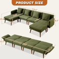 thumbnail image 2 of Yalissey Convertible Sofa Bed Sectional Couches Sleeper Futon Couch with Adjustable Armrest and Backrest for Living Room Bedroom Office(6 pieces,Green), 2 of 5
