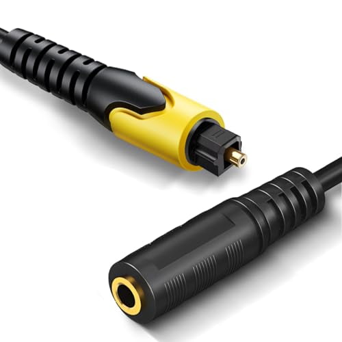 192KHz DAC Optical to 3.5mm Converter, Optical Audio Cable to AUX Adapter, One Way SPDIF to Female Aux Cable for TV Audio Out to Speaker Headphone Old Sound Bar with AUX Interface, 4.6Ft$$