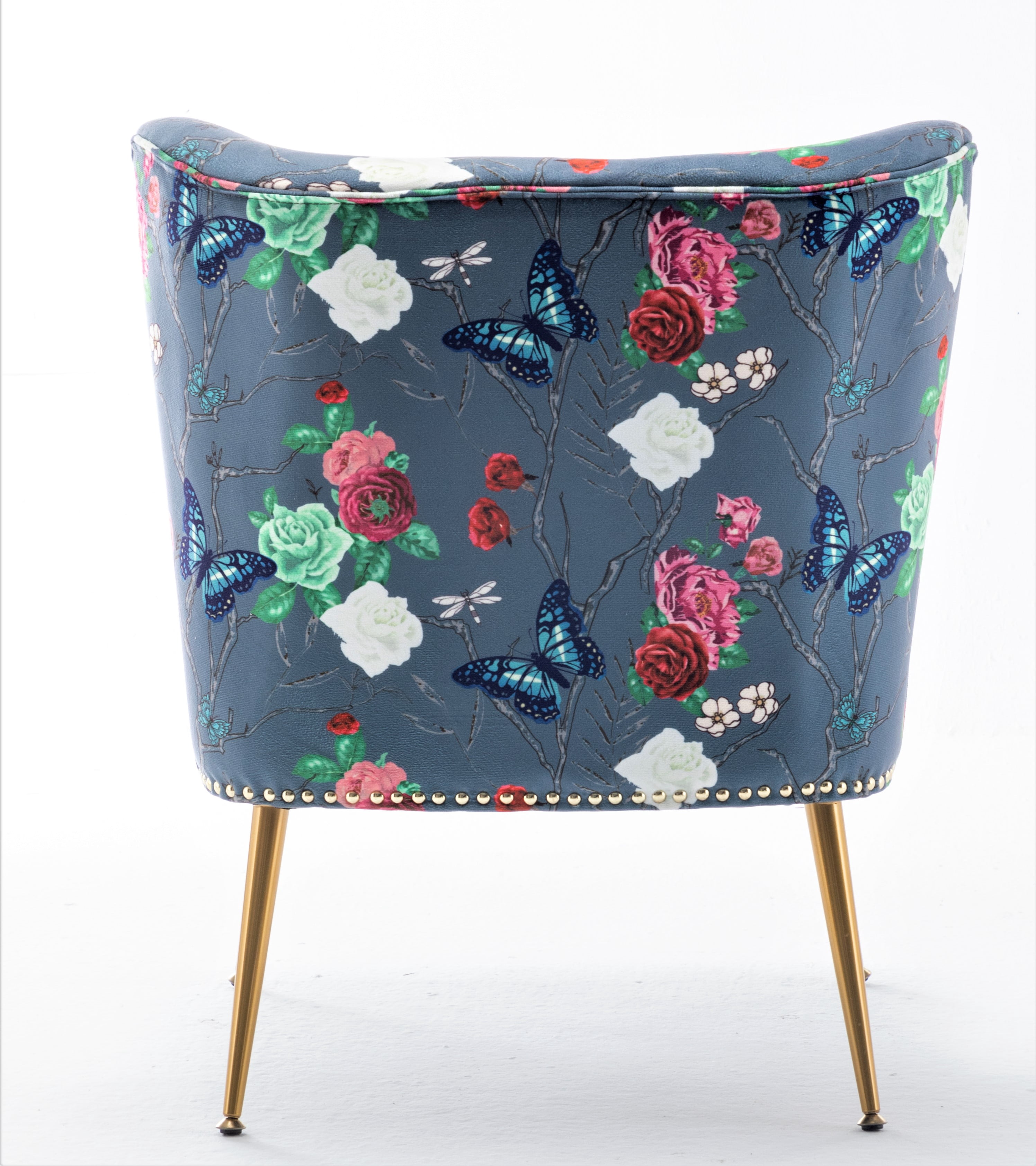 Uspridefurniture Friant 25"W Stone Blue Microfiber Upholstered Slipper Chair