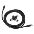 thumbnail image 1 of Marine Tee Connector, 5 Pin IP67 Waterproof Backbone Drop Cable 3 Meter  Wearproof M12 Thread  for NMEA 2000 for  Networks, 1 of 7