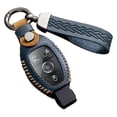 thumbnail image 1 of xinxixnxx Car Key Cover Leather 3 Buttons Vehicle Case Remote Automobile Keyring Guard Parts Replacement for A W176 B W246 Blue, 1 of 6