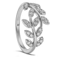thumbnail image 3 of Pompeii 1/3Ct Diamond Wedding Stackable Ring Vine Petal Leaf White Yellow or Rose Gold, 3 of 6