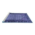 thumbnail image 2 of Ahgly Company Machine Washable Indoor Square Persian Blue Traditional Area Rugs, 8' Square, 2 of 4