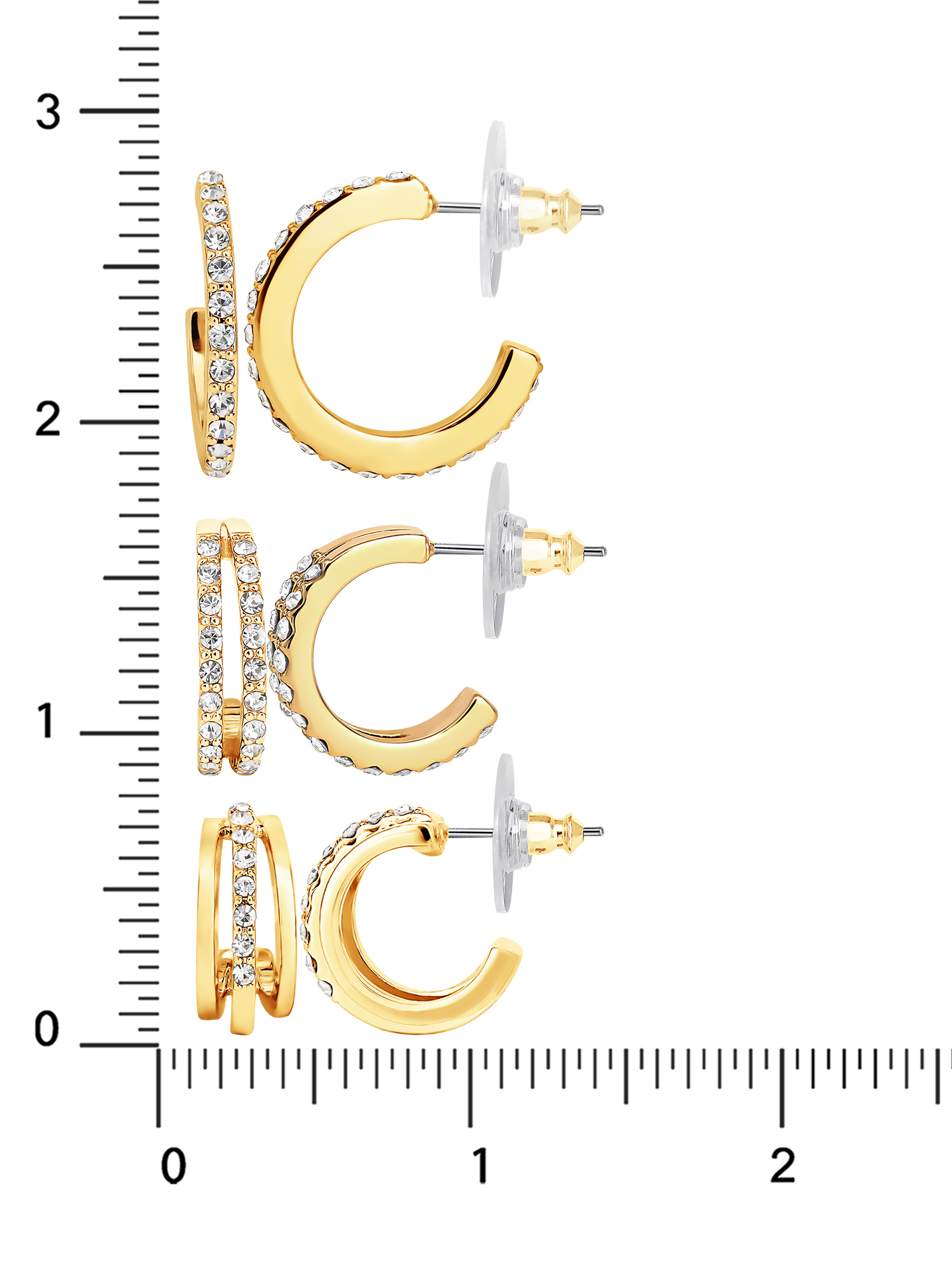 Believe by Brilliance 14kt Gold Plated Cubic Zirconia Earring Set photo 8