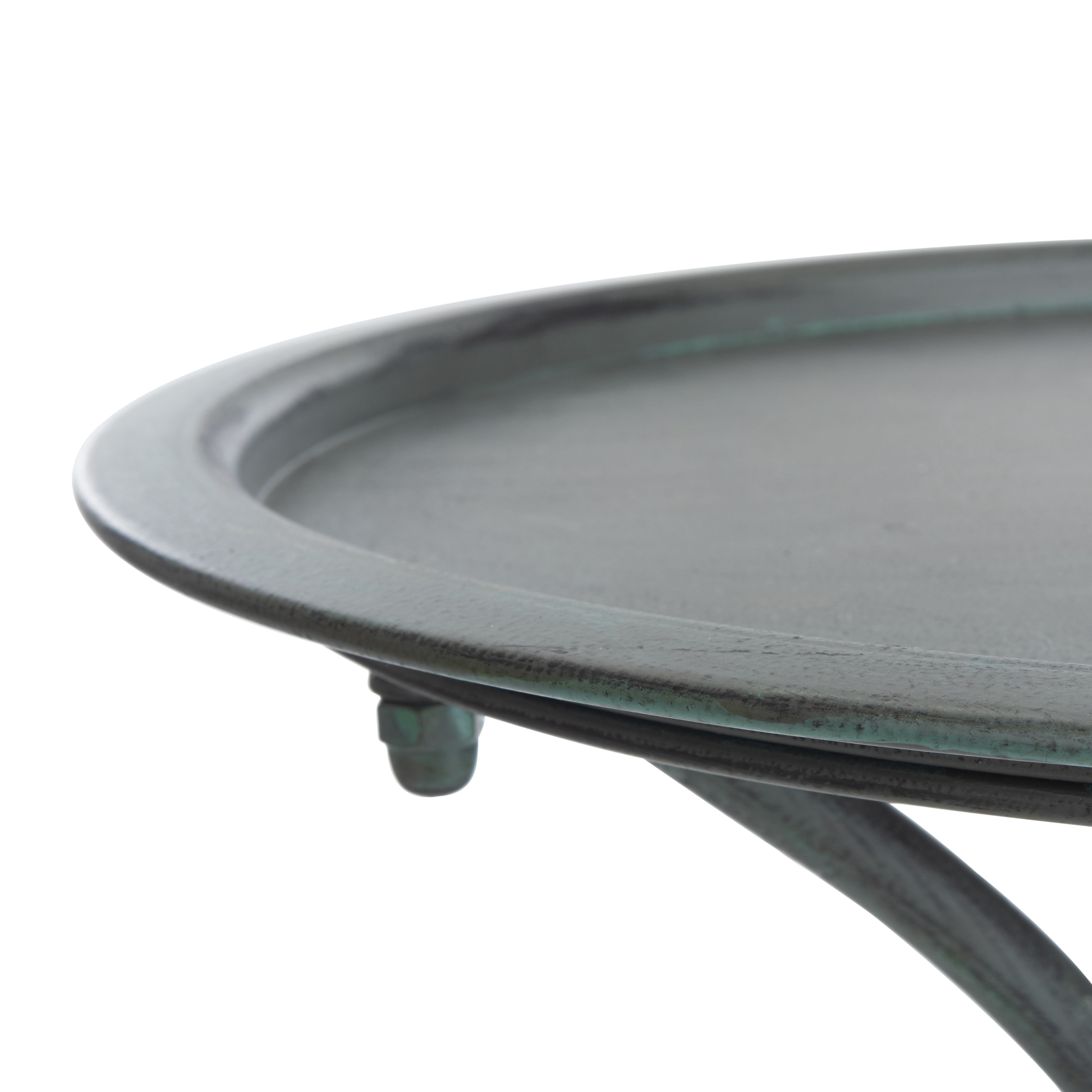 SAFAVIEH Kensi Solid Rustic Outdoor Patio Bird Bath, Antique Grey