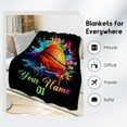 thumbnail image 3 of Personalized Basketball Blanket for Girls, Custom Basketball Gifts for Boys Adults Sport Lovers, Kids Throw Blankets for Team Player Bed Living Room Home Decor (Colorful, 60x80 Inch), 3 of 6