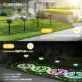 thumbnail image 6 of Ensenior Color Changing Solar Lights Outdoor, Auto ON/Off 6500K White Light & RGB LED Solar Garden Lights for Pathway, Yard, Patio, Waterproof, Energy-Efficient Landscape Lighting, 8-Pack, 6 of 12