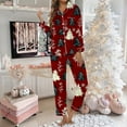 thumbnail image 2 of Sexy Pajama Shorts – Lightweight Women’s Loungewear Women's Christmas Pyjamas Women's Christmas Print Button Pocket Long Sleeve Trousers Home Pyjamas Set, 2 of 5