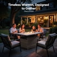 thumbnail image 6 of Bellefurn Luxury 7 Pieces Patio Furniture Sets with Fire Pit Table Swivel Glider Chairs with 6" Thick Cushion,Patio Rattan Deep Seat Conversation Sets for Porch Deck Garden Backyard, 6 of 14