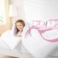 thumbnail image 3 of Erosebridal Girls Pink Bow Bedding Comforter Set, D Letter Queen Bedding Sets, Princess Style Bedroom Decor, Pink Reversible 7pcs, 3 of 6