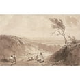 thumbnail image 2 of Richard Parkes Bonington 18x13 Gold Ornate Wood Frame and Double Matted Museum Art Print Titled - Road Workers, Near Lillebonne, 2 of 4