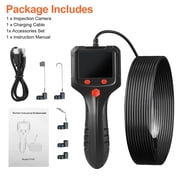 TSV Industrial Endoscope, Handheld Borescope, IP67 Waterproof Snake Inspection Camera with 6 LED Lights, 6.6ft Semi-Flexible Cable
