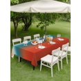 thumbnail image 4 of Outdoor Tablecloth with Umbrella Hole for Patio/Picnic/Party/Camping, Red Teal Ombre Waterproof Table Cloth Rectangle Table Cover Washable, Modern Gradient Abstract Art (54"x 80"), 4 of 8