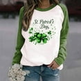 thumbnail image 2 of YABCSAZ Women's St Patrick's Day T-Shirt Irish Sweatshirts Long Sleeve Sequin Shamrock Clover Printed Irish Pullover Casual Loose Oversize Charms Shirts Blouse Paddy's Day Great Parade Tops, 2 of 7