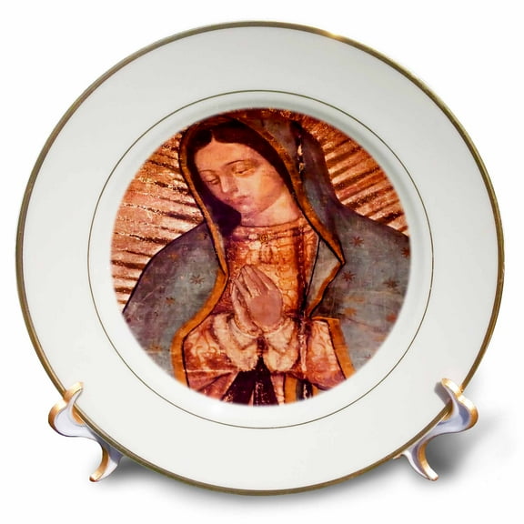 3dRose Virgin Mary Guadalupe Painting, New Shrine of the Guadalupe, Mexico - Porcelain Plate, 8-inch