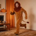 thumbnail image 6 of Adult Lion Costume,Halloween Plush Jumpsuit with Hood,Mane,Tail and Mittens,Full Body Animal Cosplay Outfit for Costume Party, 6 of 6
