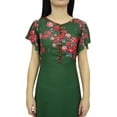 thumbnail image 6 of Bimba Women's Floral Print Georgette Dress Sleeve Green Summer Wear-26, 6 of 6