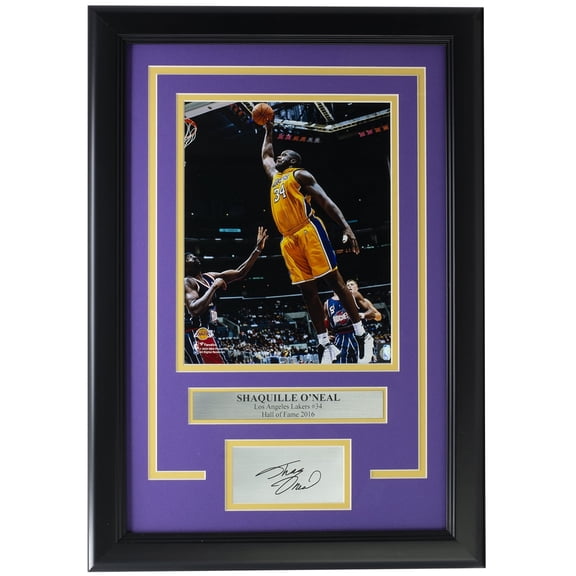 Shaquille O'Neal Framed 8x10 L.A. Lakers Dunk Photo w/Laser Engraved Signature