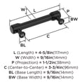 thumbnail image 6 of Amerock Faircrest 3-3/4 inch (96mm) Center-to-Center Matte Black Cabinet Pull, 6 of 7