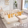 thumbnail image 4 of Sleeper Sofa Bed King, Corduroy Modular L Shaped Sofa, Oversized Reversible Chaise Lounge, Modern Sectional Couch with Ottoman, Cup Holder, Side Pocket, 8 Pillows, for Living Room, Beige, 4 of 9
