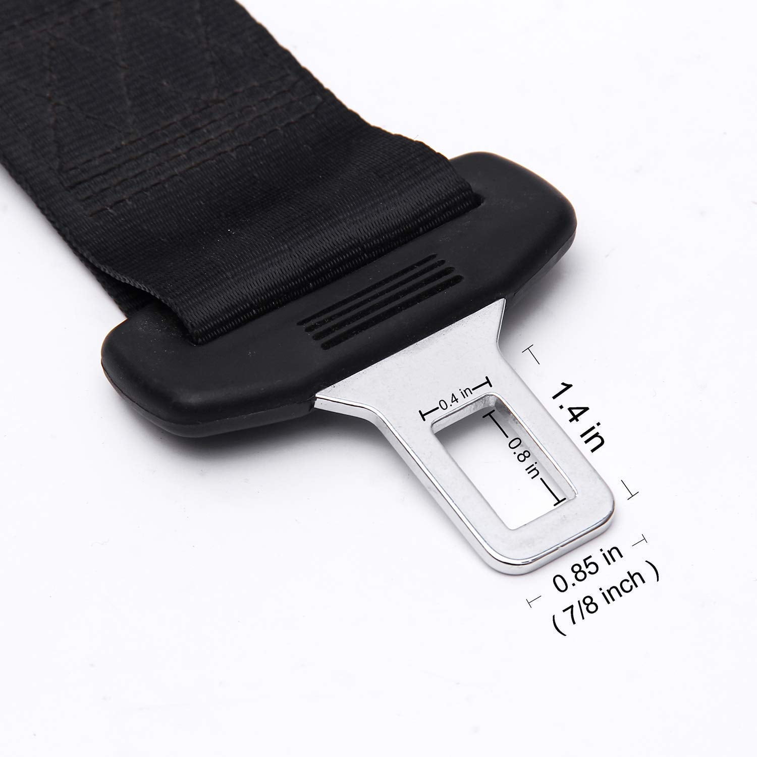 7 Rigid Seat Belt Lengthening Accessory Buckle Up and Drive Safely Again E-Mark Safety Certification 2-Pack with 7/8 Inch Metal Tongue Width