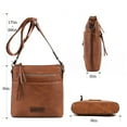 thumbnail image 7 of Montana West Crossbody Bag for Women Multi Pocket Cross Body Bag Purses with Guitar Strap, Brown, 7 of 7