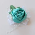 thumbnail image 4 of Bracelet Corsage de Mariée Extensible pour Mariage Bal Main Fleur - Bleu, 4 of 5