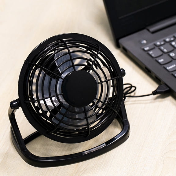 Yardvibe Desktop Fan, 6.69" Mini Black USB Plug-in Fan, Quiet Personal Cooling, 180° Rotatable Minimalist Home Decor, Summer Gift for Men Women