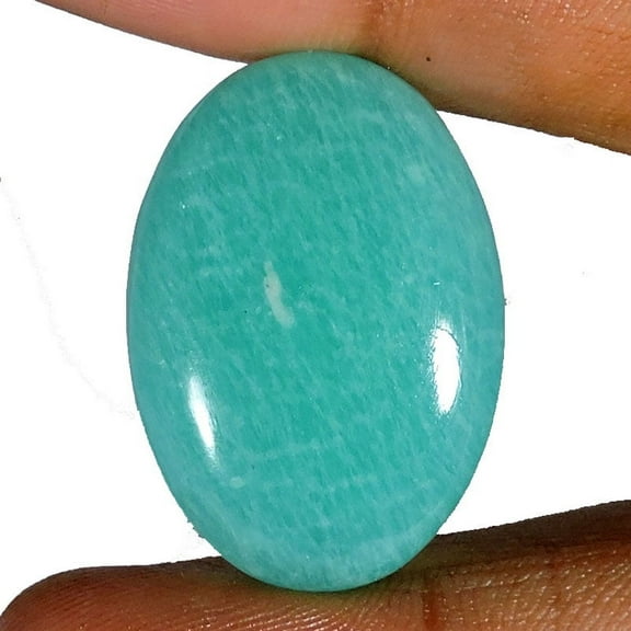 31.00Cts Natural Green Amazonite Oval Shape Cabochon Loose Gemstone