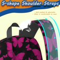 thumbnail image 5 of Butterfly and Pink Black Pattern 17" School Backpacks for Teens,Waterproof Oxford Fabric,S-Shape Padded Straps for School,Travel,Hiking,Camping, 5 of 6