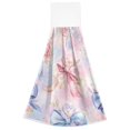 thumbnail image 7 of Dailycode Kitchen Wash Cloths with Hanging Loops Absorbent Absorbent Quick Drying Hand Towels, 2 Pack, Watercolor Bow and Rose Flower, 7 of 7