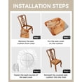 thumbnail image 4 of Marble Burnt Orange Chair Seat Covers for Dining Room Stretch Chair Seat Covers Set of 6, Modern Abstract Ink Painting Luxury Chair Seat Protector Cushion Slipcovers for Kitchen Restaurant Office, 4 of 6