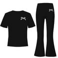 thumbnail image 2 of Fnooota Girls Summer Outfit Sets, Short Sleeve Graphic Casual Kids' Clothing Sets Girls' 2 Piece Sets Black Size 7-8, 2 of 6