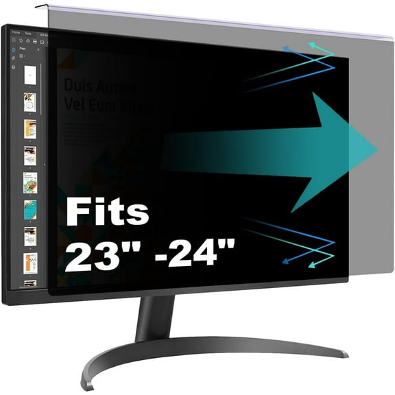 Pozlle Computer Privacy Screen Shield Compatible for 23.6/23.8/24 Inch 16:9 Widescreen Desktop Monitor - Anti Glare & Blue Light Filter - Hanging Design for Easy On/Off