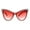 Red, variant on Womens Show Bulb Sign Engraving Plastic Cat Eye Horned Sunglasses Red
