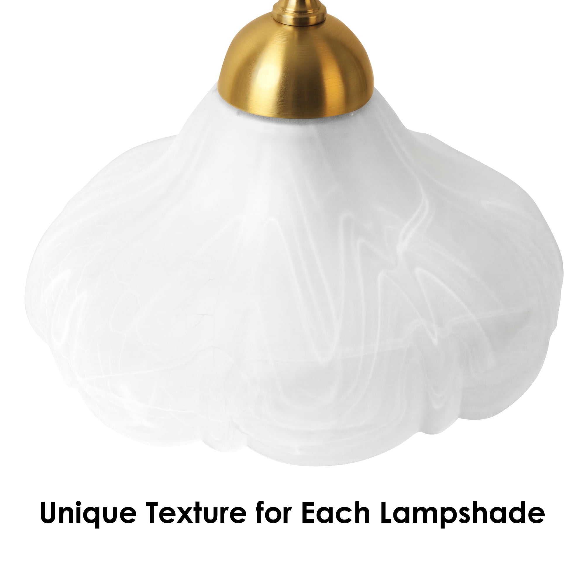 17.32" Gold Metal Table Lamps with Glass Petal Shade Vintage Flower Night Lamps Desk Lamps for Home Deco