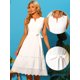 thumbnail image 2 of Vestidos de ganchillo con cuello en V para mujer, sin mangas, en la playa, de verano, con gradas blanco S, 2 of 6