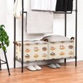 thumbnail image 3 of Yayeee Foldable Storage Basket for Shelves with Handles Waterproof Cloth Bins, Red Cakes, 3 of 7